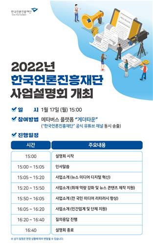 '2022년 한국언론진흥재단 사업설명회' 포스터  [한국언론진흥재단 제공]