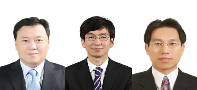 왼쪽부터 신희동 기획조정실장, 김상모 대변인, 노건기 사업기술융합정책관