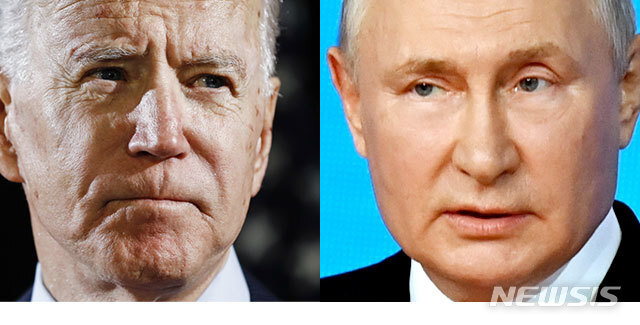 [서울=뉴시스] 조 바이든 미국 대통령(왼쪽)과 블라디미르 푸틴 러시아 대통령.