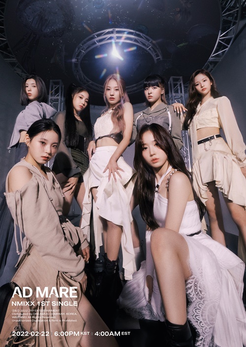 JYP Entertainment (hereinafter referred to as JYP) new girl group NMIXX (NMIXX) first released a group photo of seven people and fired a signal of the power visual group.JYP posted a teaser photo of the first group of the NMIXX debut single AD MARE (Ad Mare) on its official SNS channel at 0:00 on the 8th.Previously, the debut trailer and photo were released to reveal the individual visuals of the members, followed by the first full image of the seven, and the debut atmosphere was heightened.The new ambitious NMIXX, which JYP will present in 2022, consists of Lilly (LILY), Haewon, Sulyun, Genie, Baei (BAE), Jiwoo and Kyujin.The group name is the best combination to take charge of the new era, which means N, which means now, new, next, unknown n, and MIX, which symbolizes diversity.The debut song O.O (Oh) shaped the admiration Oh! and the surprise, and it contained NMIXXs strong confidence to prepare for surprise when he saw something new.TWICE, ITZY and other K-pop artists, including the global production team THE HUB, TWICE, IU, and the famous producer Dr. JO who worked with Mama Moo, joined forces to show NMIXXs genre, MIXX POP, and to show the world, Were on the strike.On the other hand, NMIXX will release the debut single AD MARE and the title song O.O at 6 pm on February 22 and take its first step in the music industry.All-round group NMIXX, which has three beats of visual, vocal, and dance, is expected to create a new wave of music industry by adding a variety of charm to its outstanding capabilities.