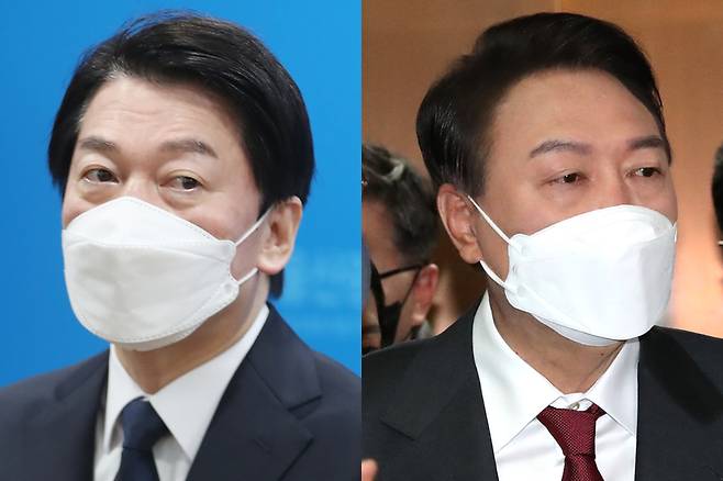 (왼쪽부터) 안철수 국민의당 대선 후보, 윤석열 국민의힘 대선 후보 / 사진=국회사진기자단, 연합뉴스