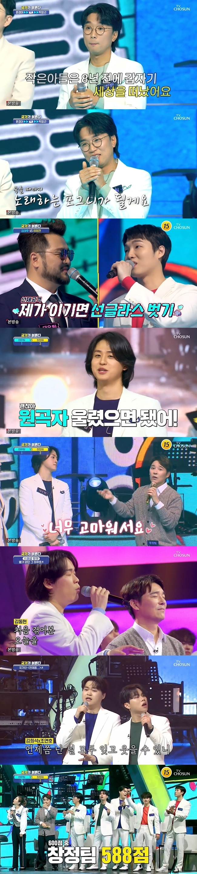 Park Jang-hyun overcame his illness after eight years of illness and shed tears on his fan story that he went to Seoul National University Medical School as the first All States.In the TV Chosun Secret Agent Miss Oh, which was broadcast on March 3, it was decorated with Legend Special with Im Chang-jung and Kim Tae Woo.The members challenged five members to become a team of Im Chang-jung who has Choices rights.Jo Yeonho, Isolmon, and Ha Dong-yeon showed a charming stage with Gone with the Wind, and Im Chang-jung said, In fact, Romon likes it.However, I think it will be too compared to me. When Chang-geun park was broadcast in 1995, he laughed and shouted, If you know that, you must be over 50 years old. Im Chang-jung then recruited Lee Byung-chan, Kim Young-heum and Kim Hee-seok as team members.Kim Tae Woo was the team leader in the team, and Lee Byeong-chan asked Jo Yeonho, the team leader, You know your brother?Jo Yeonho was old singer and embarrassed Im Chang-jung.Im Chang-jung said, We are burnt and we are called old singers. Kim Tae Woo laughed at the line as former singer.Lee Byung-chan won 100 points for Marry me and won Jo Yeonho.Park Jang-hyun and Chang-geun park faced each other in the application song showdown.Park Jang-hyun overcame the complex site pain syndrome (CRPS) that he had suffered for eight years and shed tears on the story of a fan who passed the Seoul National University Medical School as the first in the All States.Park Jang-hyun, who was enthusiastic about Park Hyo-shins Wildflower for a fan who said he was comforted by listening to his two people, received 98 points and cheered the fans, Thank you, do not hurt again.Chang-geun park told a 70-year-old fan that he was comforted by recalling his small son who died eight years ago on the stage of the days he called in the national singer. I do not hear a lot of people saying that I will go to a good place if I shake it out of my mind.I also thought it was easy to hear that, and if you do it yourself, it does not work well.  It makes me uncomfortable to say easily that we should shake it off together. I want to give comfort to you to sing with your heart until you die. I want to meet you like this. After comforting you, you received 100 points for singing the application song Rock Island .Kim Tae Woo scored 97 points for Sleeping Night Rain and beat Ha Dong-yeon, who called I Am Butterfly, by one point, while Im Chang-jung confronted Isolmon.Im Chang-jung declared war on I can win because I meet enemies, and Isolmon laughed at the words Do not you respect Im Chang-jung and I did.Im Chang-jung imitated Bobby Kims imitation of himself and called Love . . . . . . . .You called me Love, the guy, and you couldnt find him until the song was over.I will find you instead, he said in front of the original song Im Chang-jung.Im Chang-jung was impressed by the stage of Isolmon, although the score was only 92. Im Chang-jung said, It is a big hit.I knew there was such a good song in my song today.  I was so grateful that I was tearful. This song is expressed like this, I dare not imagine (emotion).Its like a musical instrument is singing, he praised.Kim Dong-Hyun and Im Chang-jung set up a special duet stage with The Day Without Nothing, followed by Kim Dong-Hyun and Ha Dong-yeons Poison, Kim Tae Woo and Isolomon, Lee Byung-chan and Jo Yeonhos god Where You Should Be The match between the Hyon was held.Kim Young-heum received 96 points for causing horrification with please, but lost to Kim Dong-Hyun, who called Kim Soo-chuls relaxation by three points.