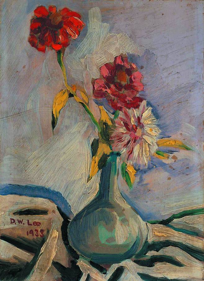 ‘백일홍’, 1933, 개인소장. 이대원이 12살 때 그린 작품이다.