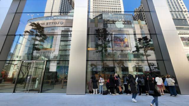 9일 한국 세번째 애플스토어 애플 명동이 문을 연다. (사진=지디넷코리아)