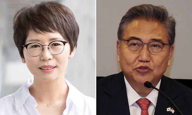 원숙연 한국행정학회장(왼쪽), 국민의힘 박진 의원.