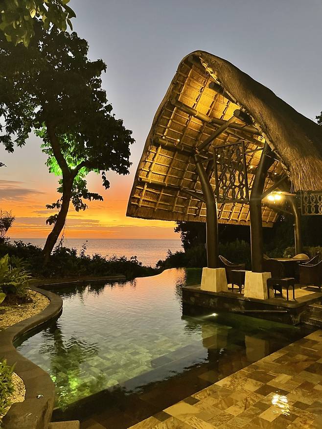 브래트 피트와 안젤리나 졸리가 머물었다는 빌라 수영장. /사진= 강예신 여행+ 기자