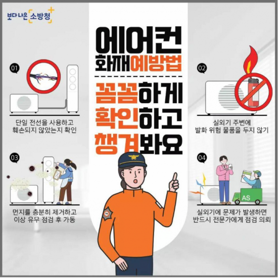 여름철 냉·난방기 안전사고 주의 포스터. 사진=광주 서부소방서 제공.
