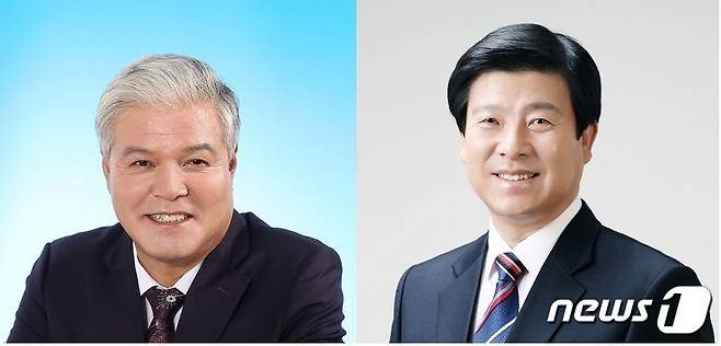6·1지방선거 금산군수에 출마한 더불어민주당 문정우 후보(왼쪽)와 국민의힘 박범인 후보.© 뉴스1