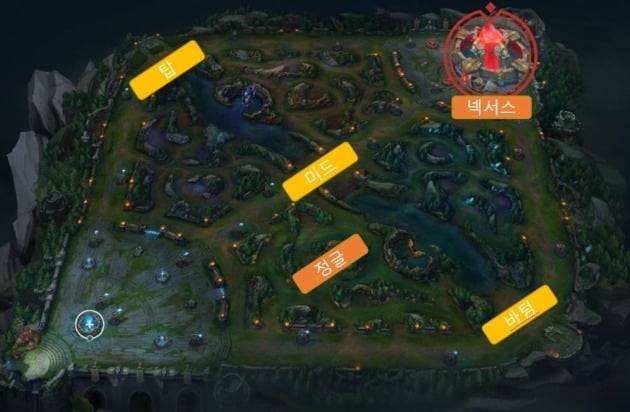 리그오브레전드 대회에서 사용되는 소환사의 협곡 맵