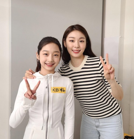 신지아 선수, 김연아(왼쪽부터). 사진| 신지아 SNS