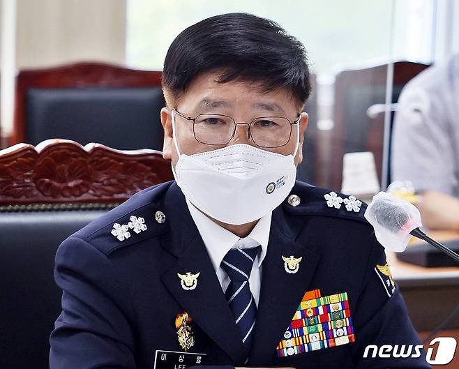 이상률 신임 제주경찰청장이 24일 제주경찰청에서 취임 기자간담회를 하고 있다.(제주경찰청 제공)2022.6.24/뉴스1© 뉴스1