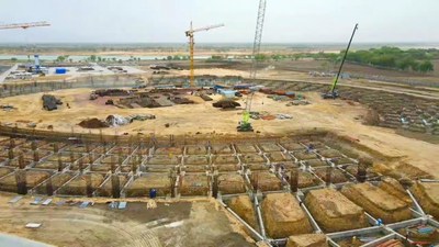 The various construction equipment used for building the N'Djamena Stadium in Chad are being supplied by Zoomlion. (PRNewsfoto/Zoomlion)