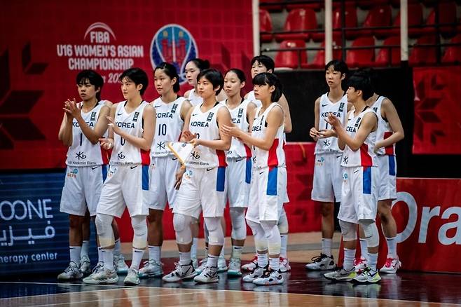 한국 U-16 여자농구 대표팀 [FIBA 홈페이지 캡처. 재판매 및 DB 금지]