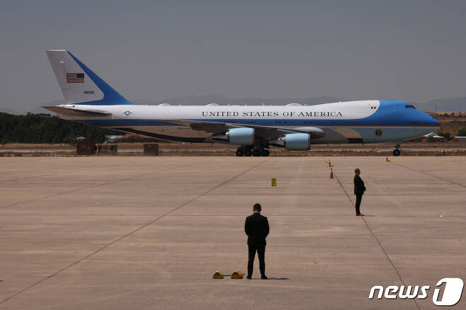 조 바이든 미국 대통령이 나토 정상회의를 위해 28일(현지시간) 스페인 마드리드에 도착했다. © 로이터=뉴스1 © News1 정윤영 기자