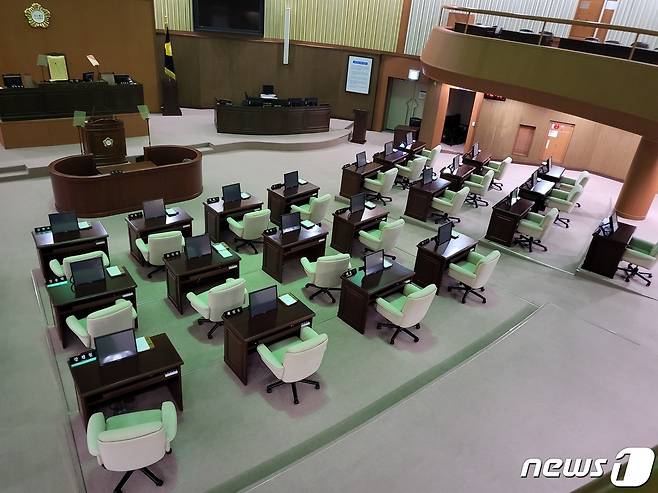 진주시의회 본회의장 내부. 202206.29 © 뉴스1 한송학기자