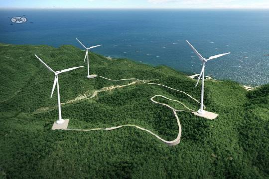 영덕 호지마을 풍력발전 조감도. <코오롱글로벌 제공>