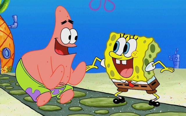 애니메이션 '네모바지 스폰지밥'의 주인공 스폰지밥(오른쪽)과 그의 친구 뚱이(왼쪽). 니켈로디언 제공