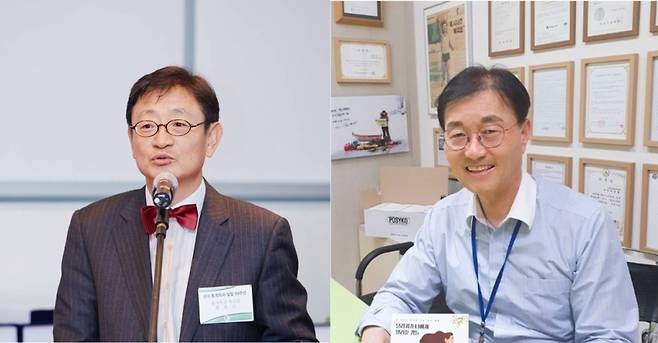 '한국 울트라마라톤 기록의 통계분석' 공동저자 홍종선 교수(왼쪽)·이윤희 대표