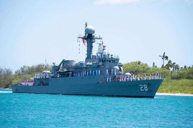 페루 해군 초계함 기세함이 지난달 28일(현지시간) 미국 하와이에 입항하고 있다. 미 인도태평양사령부 제공