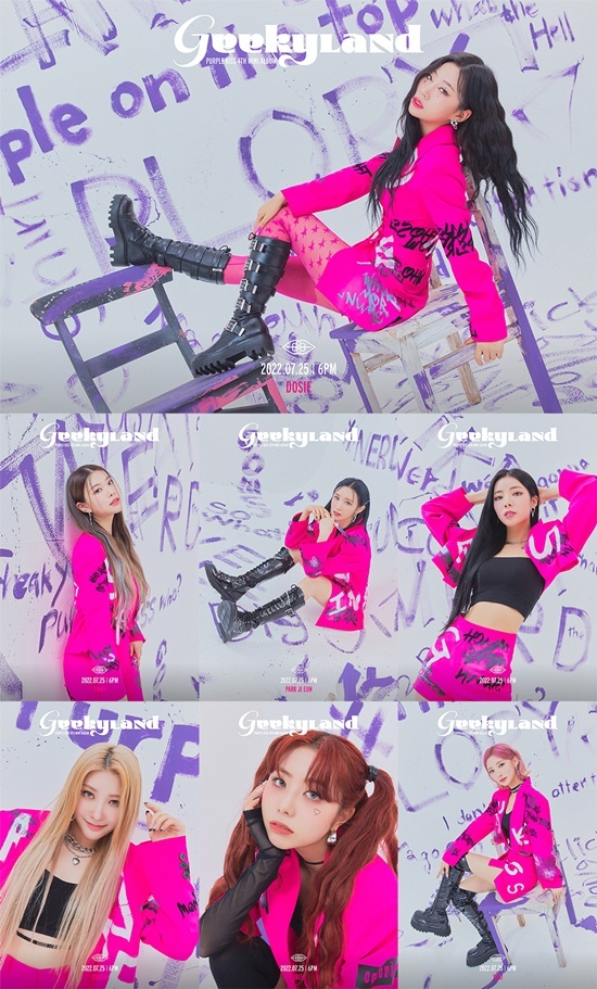 Group Purple Kiss (PURPLE KISS) has released a personal concept photo.The agency, RBW, presented a personal concept photo for each member of the fourth Mini album Geekyland (Gikiland) through the official SNS of Purple Kiss (Park Ji-eun, Nago-eun, Ire, Yuki, Chae-in and Sun Yun-suan) at 0:00 on the 16th.Purple Kiss in the public photos captivated the fans with the magic that could not help but fall into the crowd. The graffiti on the costume of the vivid color was kitten and revealed the funky charm.Here, I emit a strong energy with a strong and intense eye toward the camera, and I caught my eye with a photogenic pose using a chair.Purple Kiss boldly emits seven-color potentials from members to group concept photo and personal concept photo, and foresaw a purple charm to paint the music industry.Purple Kiss, who has transformed into a frankly dignified Pucky Witches for everyone, is raising expectations for his new album Geekyland with fascinating visuals.Purple Kiss, who will return to the fourth Mini album Geekyland on the 25th, expanded the original Pucky Witch Worldview, which was introduced in his previous work memeM (meeting), to announce further upgraded storytelling.The title song Nerdy (Naldi) contains a message of Purple Kiss representing all the geeks in the world.It is an uptempo song with addictive bass sound and classical strings. It depicts a special story of Purple Kiss in the style of Purple Kiss, who loves me more than anyone else and lives like me.Meanwhile, Purple Kiss fourth mini album Geekyland will be released on various music sites at 6 pm on the 25th.Photo: RBW