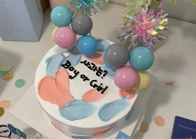 지난달 임신부 조모씨가 개최한 '젠더리빌파티'에 등장한 축하 케이크. 조씨 제공