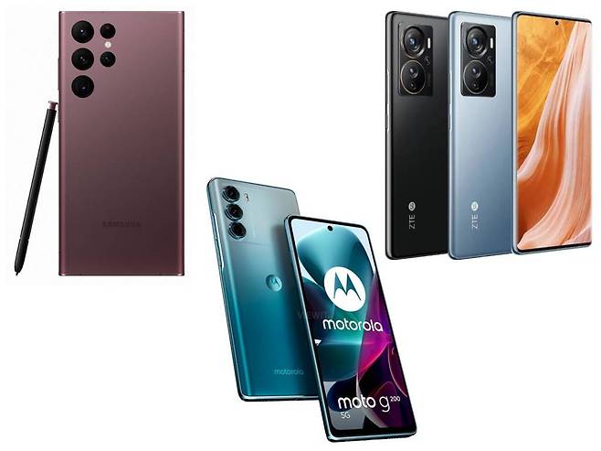 1억 화소 이상 고화소 카메라를 탑재한 스마트폰. 출처 = 삼성전자, 모토롤라, ZTE