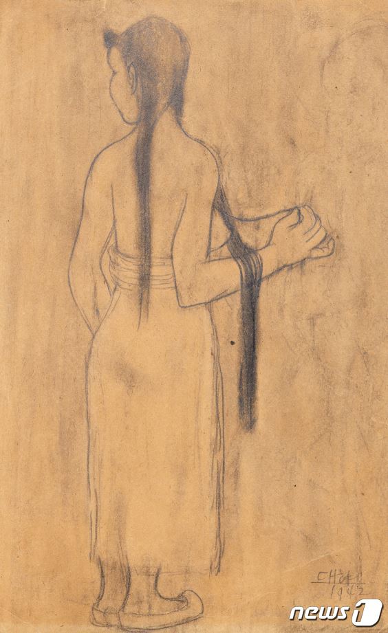 이중섭 작 '여인', 1942, 종이에 연필, 41.2×25.6cm(국립현대미술관 제공). ⓒ 뉴스1