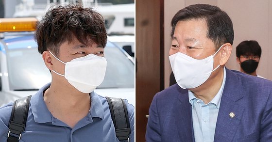 이준석 국민의힘 대표(왼쪽)와 이철규 의원. [연합뉴스]
