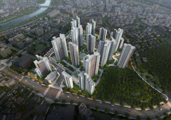 ‘두산위브더제니스 센트럴 원주’ 조감도. 두산건설 제공