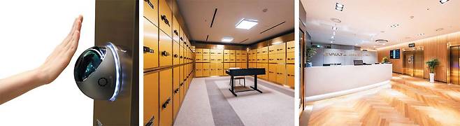 서울 강남구 압구정로 극동타워에 있는 국내 유일 민간 대여금고 ‘볼트1932’ 압구정점. 손바닥정맥을 이용한 생체인증시스템(왼쪽)을 갖추고 있다. 현재 확장 리모델링 공사를 진행 중이며 9월 1일부터 이용할 수 있다. 오는 19~20일에는 서울 강남구 삼성동 코엑스D홀에서 열리는 부동산 트렌드 쇼에 특별관을 마련해 실물 금고와 보안시스템 체험이 가능하다. /신성금고