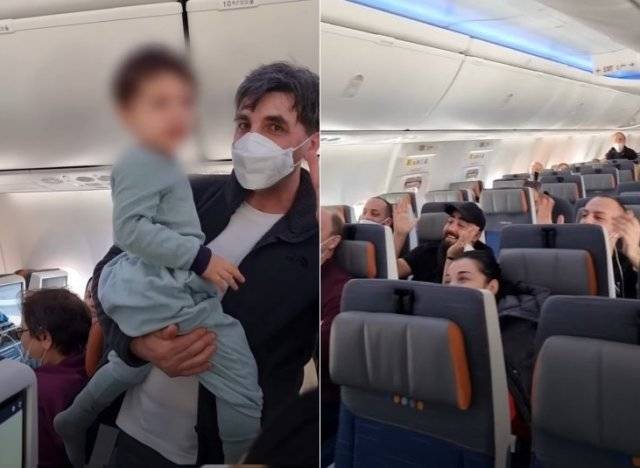 우는 아이를 달래려고 ‘아기상어’를 떼창하는 승객들. 여행 블로거 파릭시트 발로치 인스타그램 캡처