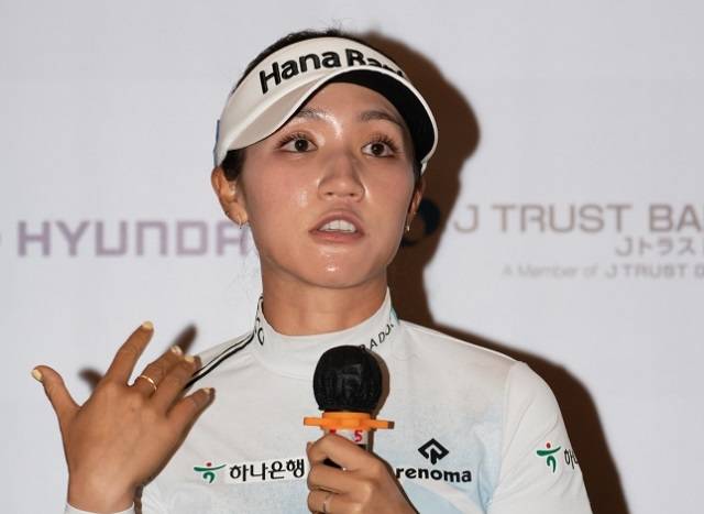 리디아 고(뉴질랜드)가 16일 인도네시아 자카르타에서 열린 시몬느 아시아퍼시픽 컵 공식기자회견에서 질문에 답변하고 있다. 시몬느 아시아퍼시픽 컵 대회 조직위원회 제공