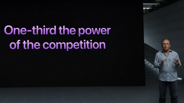 애플은 A16 바이오닉 칩의 고효율 코어가 경쟁사 칩 대비 전력 소모를 1/3 수준으로 줄였다고 설명했다. (사진=애플)