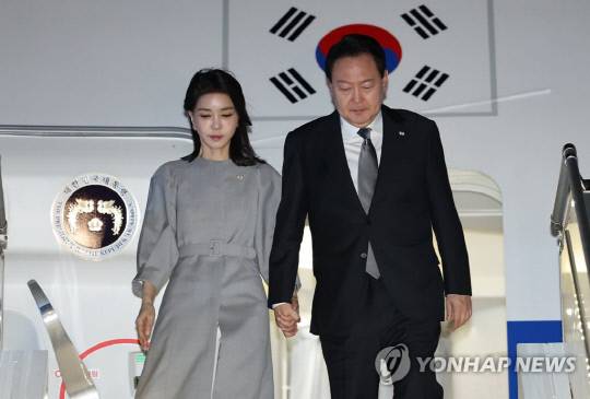 뉴욕 방문한 윤석열 대통령 내외. 사진=연합뉴스