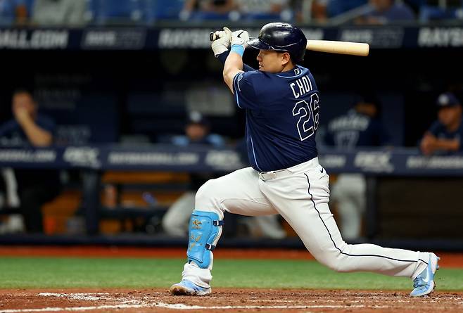 탬파베이 레이스 최지만이 시즌 막판 결장이 잦아지면서 타율도 하락하고 있다. AFP연합뉴스