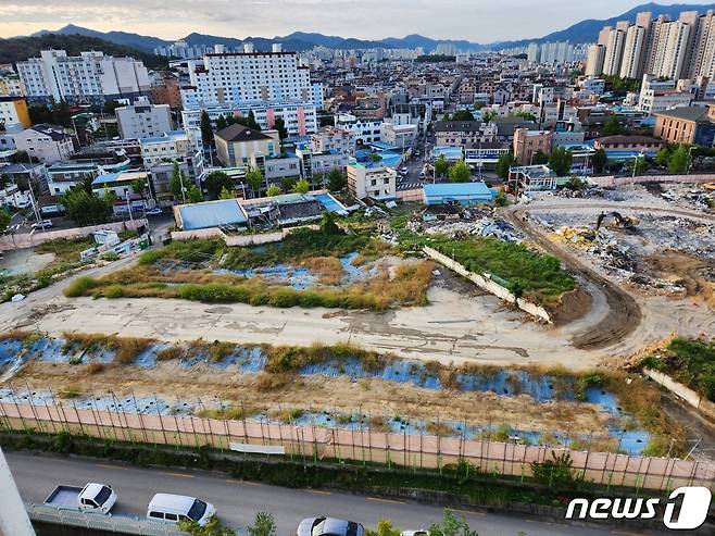 전주 감나무골 재개발 사업 공사현장.(독자제공)2022.9.23/뉴스1