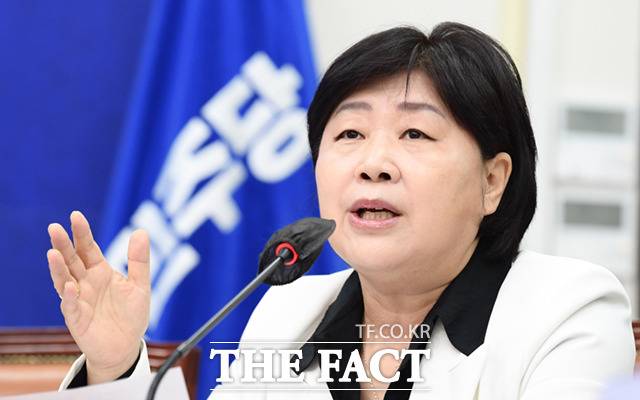 서영교 더불어민주당 최고위원이 23일 오전 서울 여의도 국회에서 열린 최고위원회의에서 발언하고 있다.