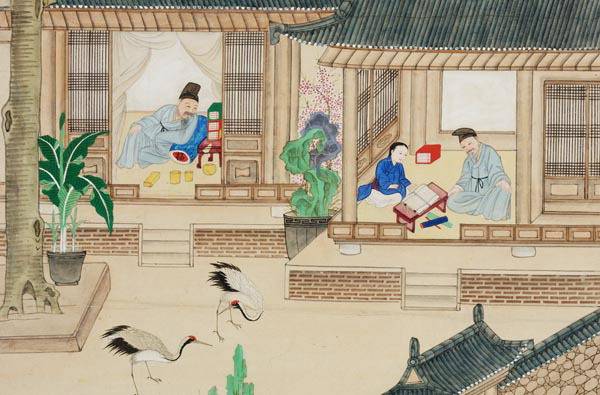 야담 속 양반과 평민의 삶. 고위 관리로 일하다 퇴직해 안락한 여생을 보내는 조선 사대부를 그린 ‘평생도(平生圖, 사람의 일생)’ 8폭 병풍 일부.