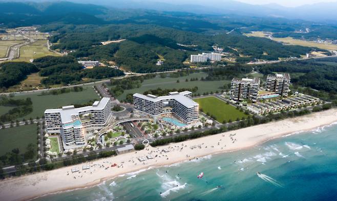 마스턴투자운용이 개발하는 양양 하조대 리조트 조감도./사진=마스턴투자운용 제공