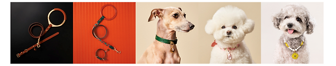 <사진설명 = △ 좌측부터 헤리티지·플레이팝 리쉬, 헤리티지·플레이팝 목줄, 팬던트>