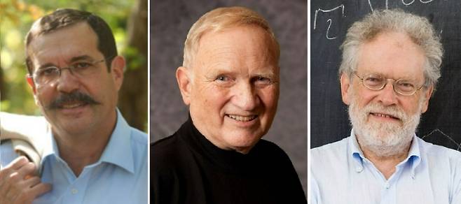 2022 노벨물리학상 수상자인 알랭 아스페 프랑스 파리 사클레대 교수, 존 클라우저 미국 존 클라우저 협회 창립자, 안톤 차일링거 오스트리아 빈대 교수. 동아사이언스DB