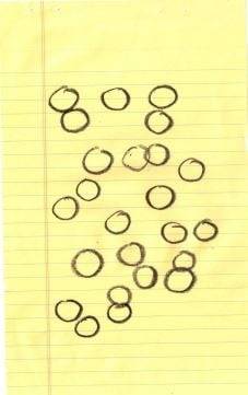 허단 군이 낸 두 번째 문제. 곱셈을 사용할 수 없도록 동그라미를 불규칙하게 그려놨다.