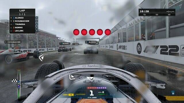 F1 2022의 프로세서 세대 별 성능 차이는 미미했다. (그림=게임 화면 캡처)