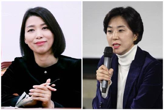 김정화(왼쪽) 전 대통령직인수위원회(이하 인수위) 기획·조정분과 상임자문위원과 남영희 민주연구원 부원장. <김정화, 남영희 SNS>