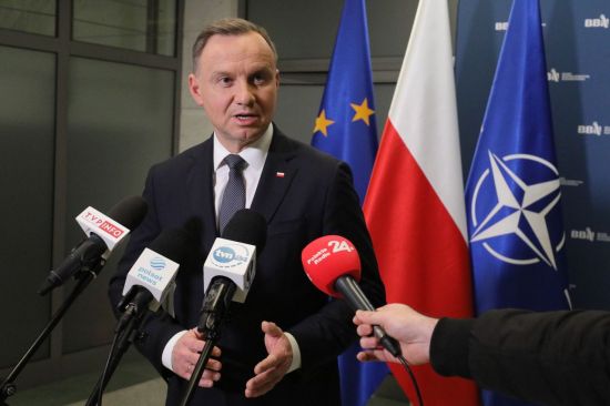지난 16일(현지시간) 안제이 두다 폴란드 대통령이 수도 바르샤바에서 안보 관련 긴급 회의를 마친 후 기자회견을 하고 있는 모습. 사진=EPA 연합뉴스