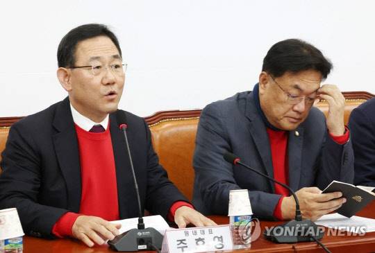 주호영 국민의힘 원내대표가 24일 오전 국회에서 열린 비상대책위원회의에서 발언하고 있다.<연합뉴스>