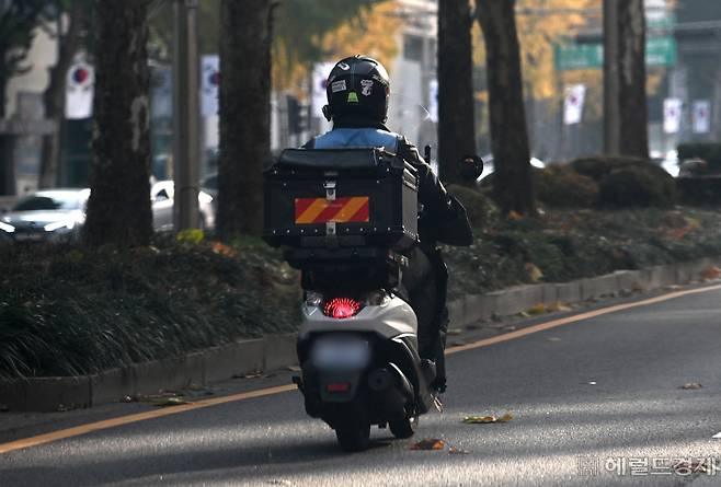 배달 오토바이. 임세준 기자