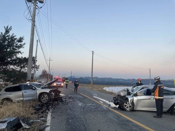 승용차 충돌 사고. 연합뉴스