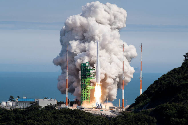 지난 6월 21일 2차 발사에 성공한 누리호 발사 장면. 한국항공우주연구원 제공.