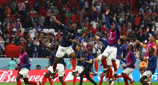 결승 진출 확정하고 기뻐하는 프랑스.사진=연합뉴스